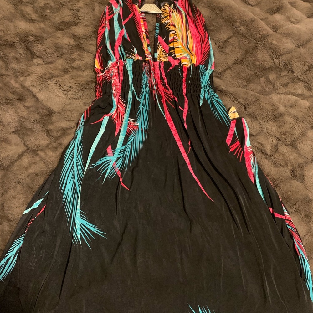 Tropical Print Maxi Dress